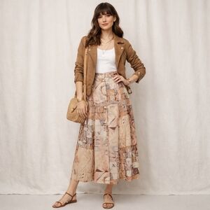 VTG 70s Craig Clothing Co. Button Down Boho Academia Cottagecore Skirt Sz M